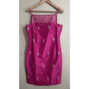 Ann Taylor Women’s Elegant Silk Embroidered Sheath Dress Size 10